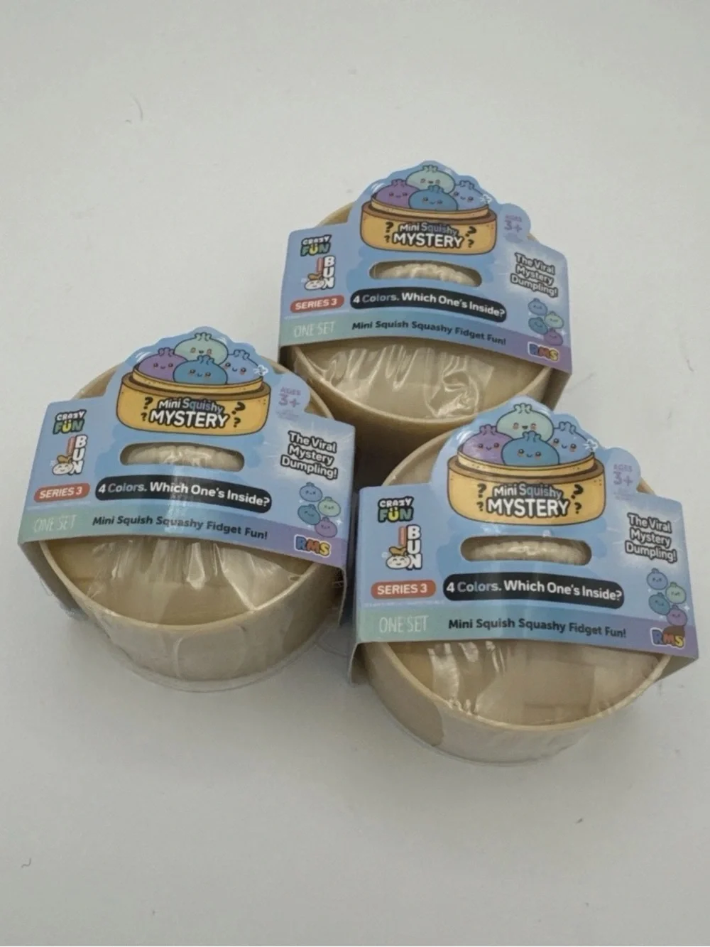 RMS Crazy Fun MINI Squishy Mystery Bun Series 3 Viral Dumpling* Lot of 3 Sealed